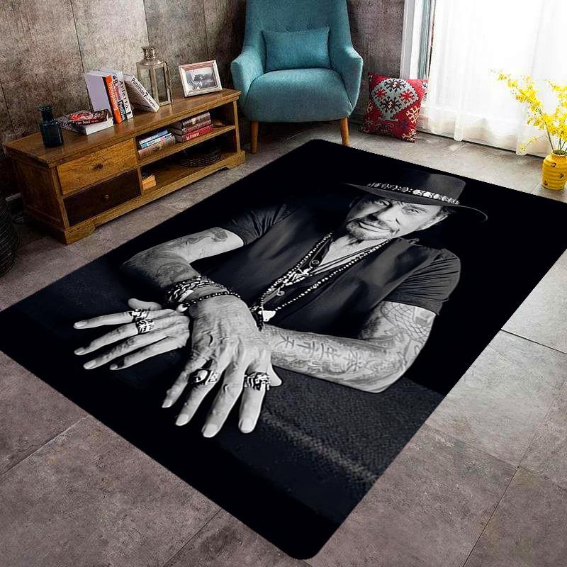 Rock Legend Johnny Halliday carpet Suitable for all seasons Home Decor Doormat Office chair cushion Protective pad