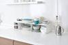 [Set of 2] Yamazaki Tower Kitchen Steel L-Shaped Rack, Large, White, 3791 | Kitchen Storage, L-Shaped Condiment Rack, Steel Shelf, Organization