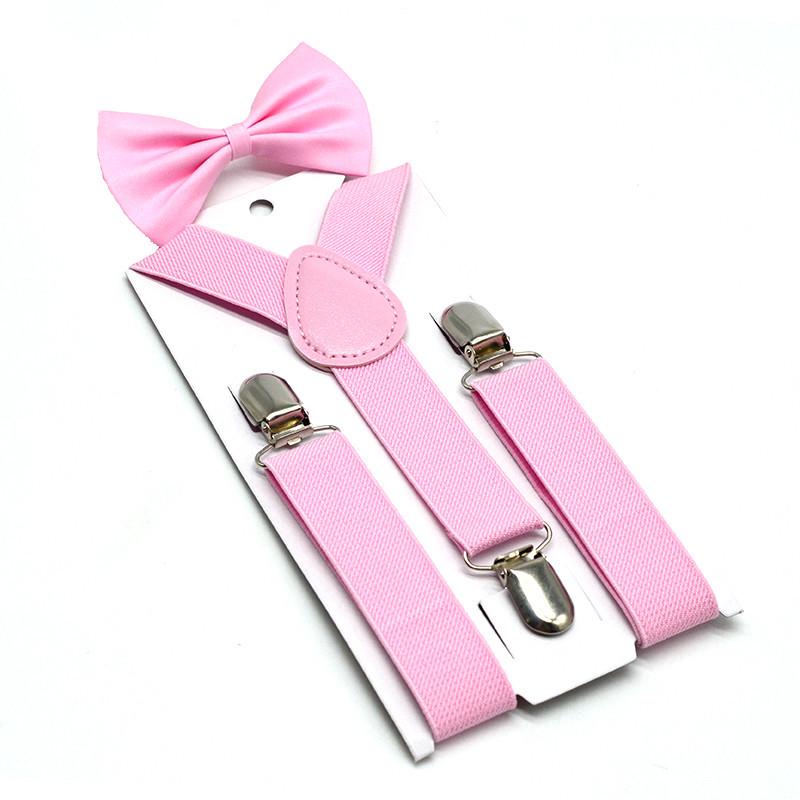 Unisex Kids' Y-Shape Suspenders & Bow Tie Set – 3-Clip Design for Boys & Girls