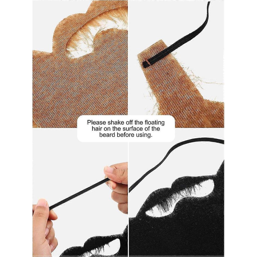 6 Pieces Fake Beard Funny Mustache Costume Fiesta Party Supplies for Halloween Christmas Masquerade Party Costume Accessories