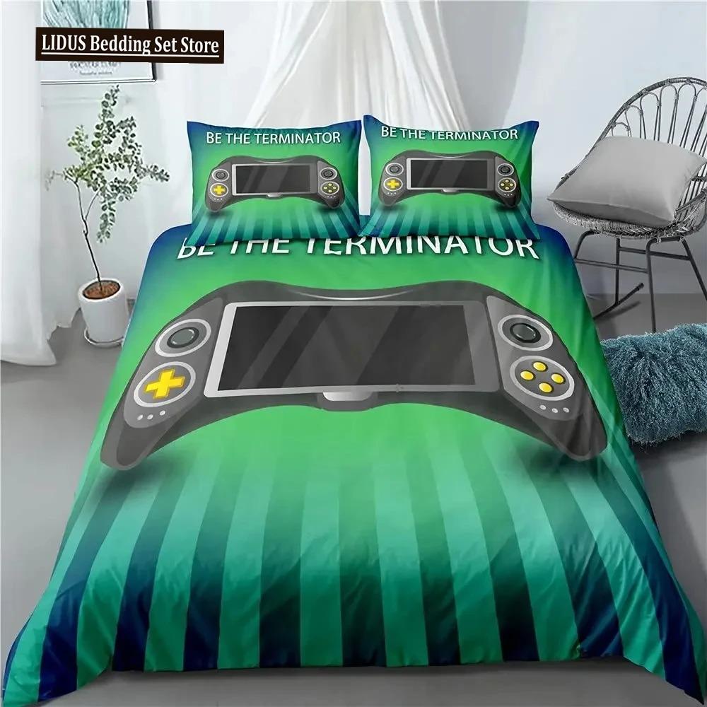 Gaming Duvet Cover Set Gamer Room Decor For Boys Teen Video Games Twin Bedding Set Microfiber Gamepad Let's Play Quilt Cover