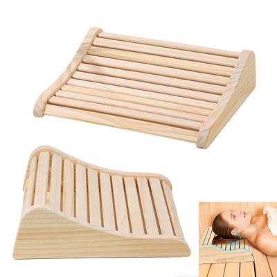 Sauna Headrest Cedar Wood Sauna Pillow Ergonomic Neck And Head Support Sauna Accessories for All Sauna Types