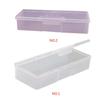 Art Rectangle Plastic Transparent Storage Box Rhinestone Brush Pen Buffer Grinding Files Container Case 19x7.5x3.8cm