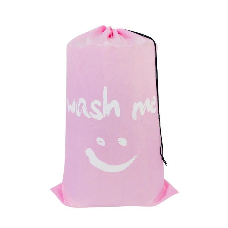Smile Shape Nylonový sáček na prádlo Wash Me Cestovní úložný sáček Lze prát v pračce Organizér na špinavé prádlo Praní stahovací sáček