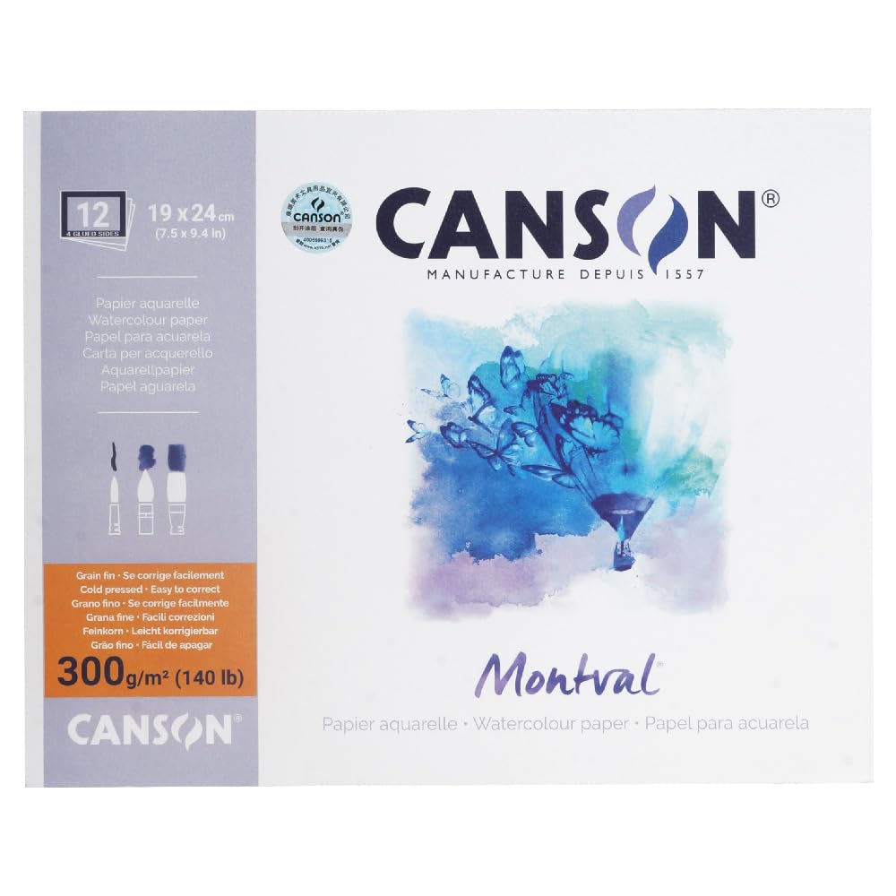 

Canson Montbal Watercolor Paper Block Medium Grain 200006533 190×240mm 300g/m2 білий