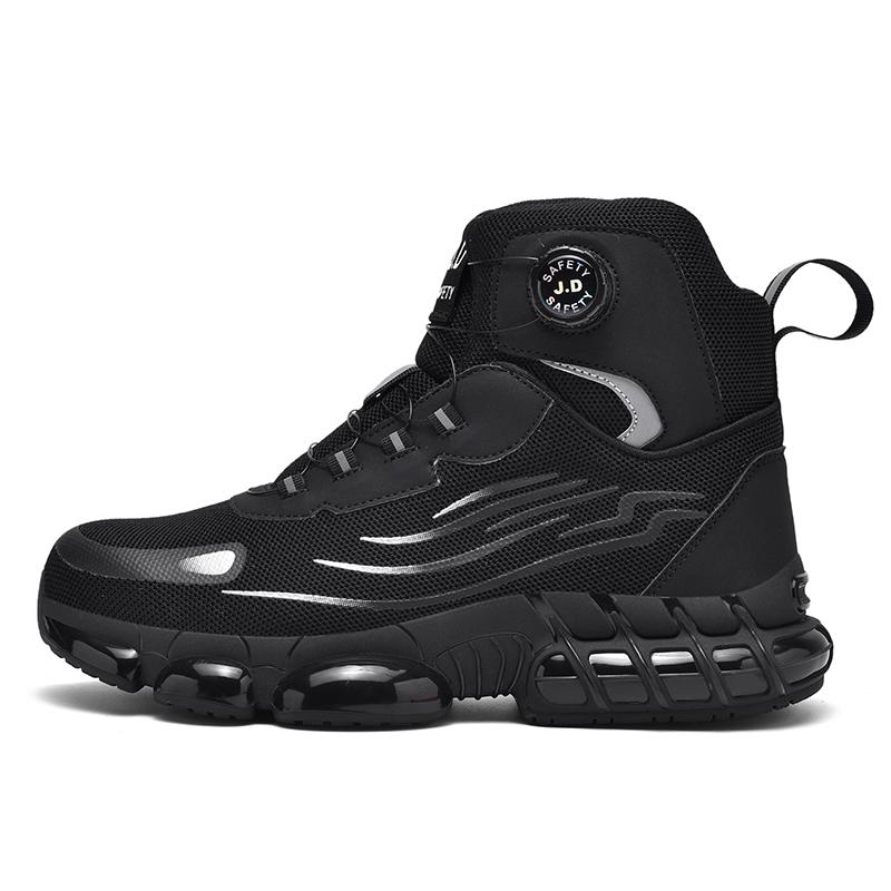 Rotating Button New Safety Shoes Men Anti-smash Anti-puncture Work Shoes Fashion Men Sport Shoes Security Protective Boots Men