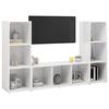 VidaXL Meubles TV 3 pcs Blanc 107x35x37 cm Aggloméré