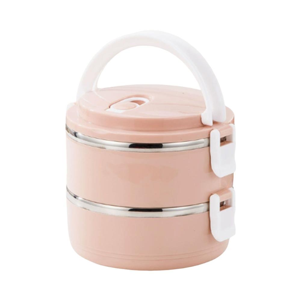 Stackable Food Container Box Round Insulated Soup Thermos Container  for Students&Office Worker