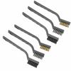 6PCS Metal and Plastic Construction Industrial Wire Brushes Curved Rust Remover Brush  Bonsai Brush