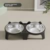 2-in-1 Cat Food Bowl Set, 2 Stainless Steel Bowls,Non-tipping Cat Food and Water Bowl for Cats,Pet Feeding Bowl for Chin Rubbing