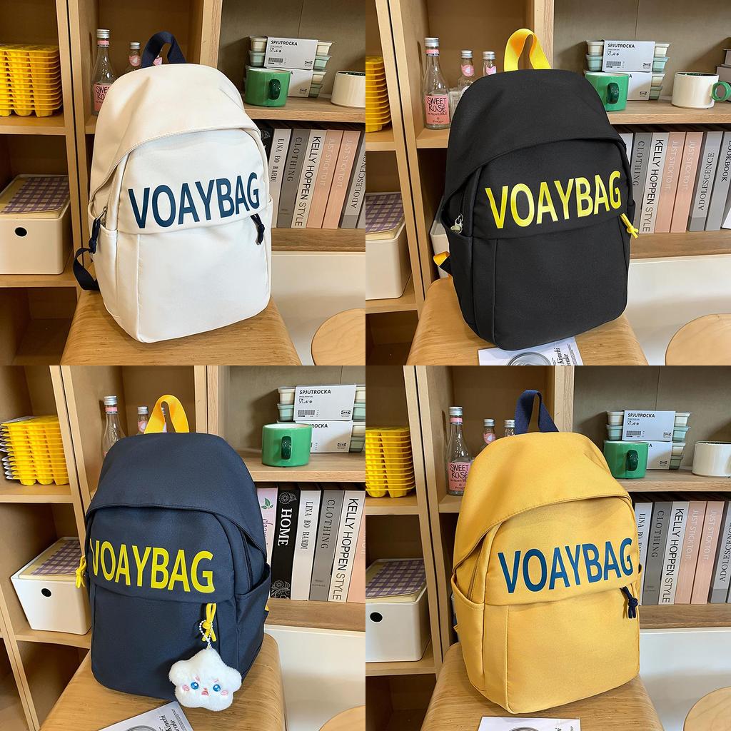 Nylon College Student Backpack With Letter Print Design And Comfort For Daily Use