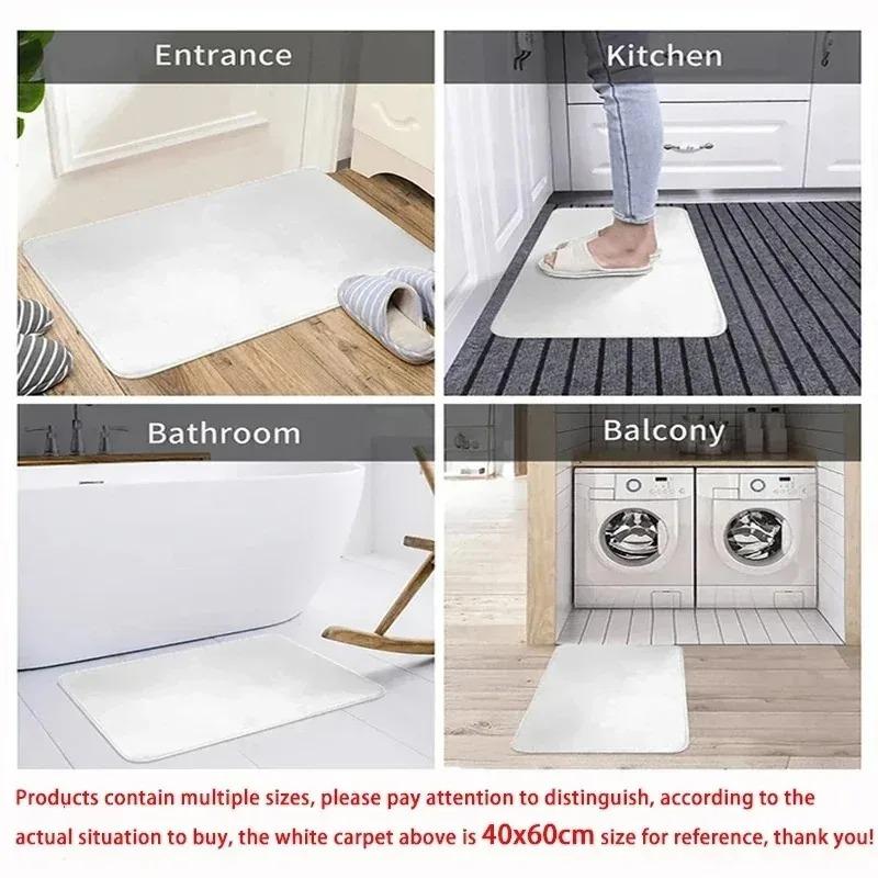Cute Cat Pattern Entrance Door Mat Welcome Mat Bathroom Kitchen Non-slip Floor Carpet Washable Bedroom Home Decoration Small Rug