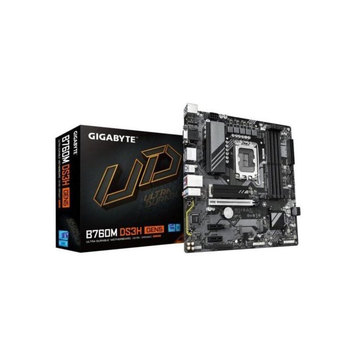 Placa Base GIGABYTE B760M DS3H GEN5 B760 Express LGA 1700 Micro ATX DDR5 PCIe 4.0 2.5GbE
