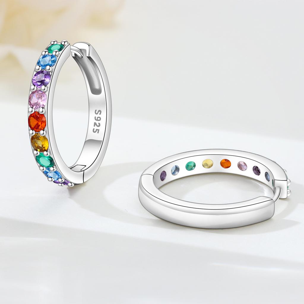 Orstarry S925 Sterling Silver Color Zircon Minimalist Design Earrings Hoop Earrings for Women Jewelry Original Party Trendy Gift
