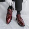 Men Derbys Oxford Leopard Print Personality Nightclub Leather Business Shoes Men's Tuxedo Wedding Dance Shoes Red Green Plus Size