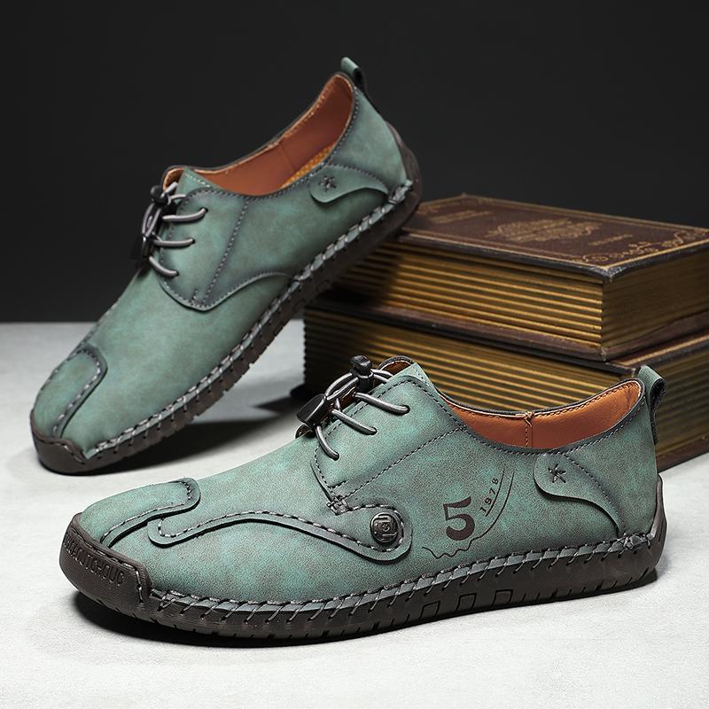 Mens Walking Shoes Large Size 38-48 High-quality Handmade Casual Leather Mens Outdoor Breathe Walking Fashion Flat Sneakers