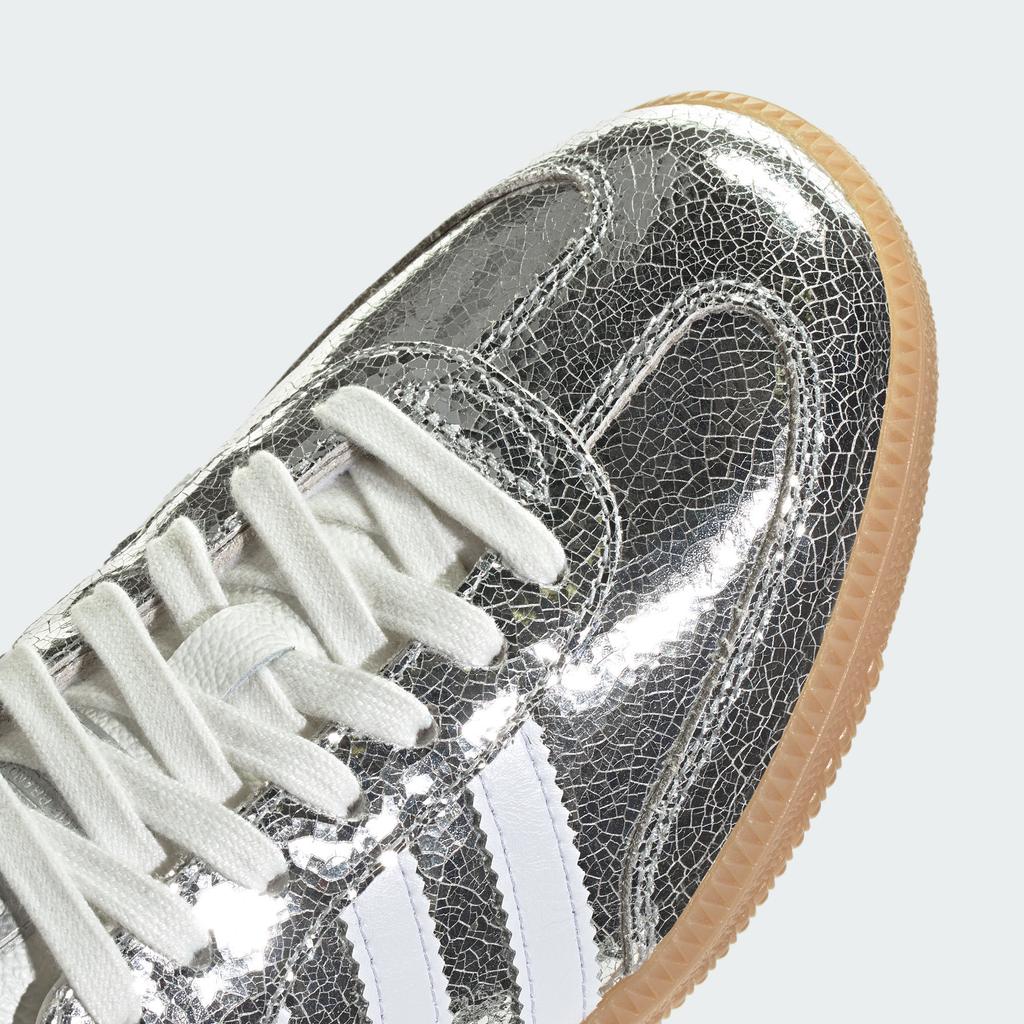 adidas Samba OG Silver Metallic Cracked Leather (Women's)