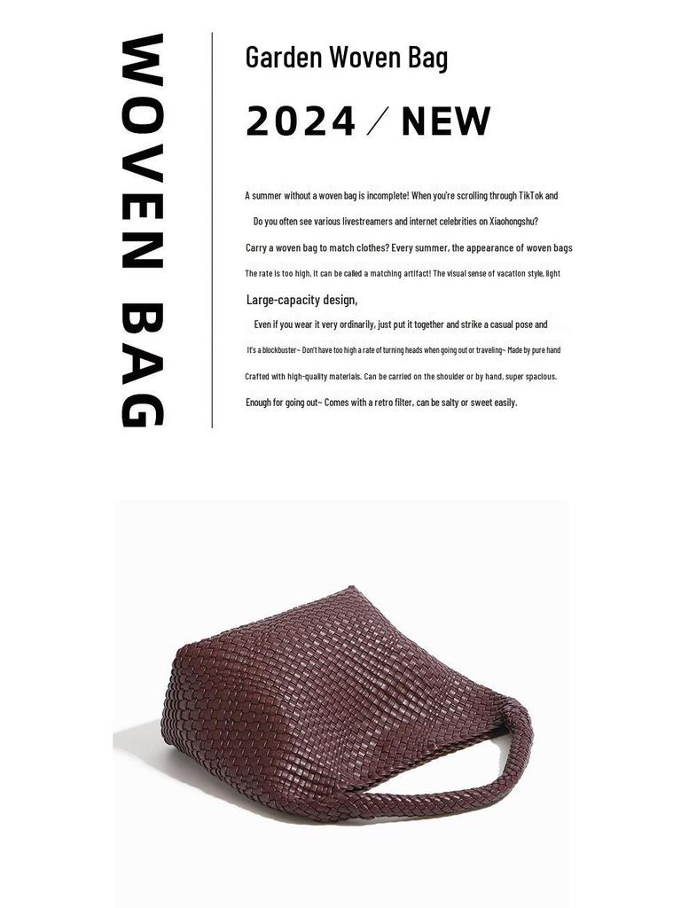 Handmade Woven Women's Tote: Large Capacity, Versatile Bucket Bag for Autumn/Winter - Perfect for Commute or Mother-Child Use