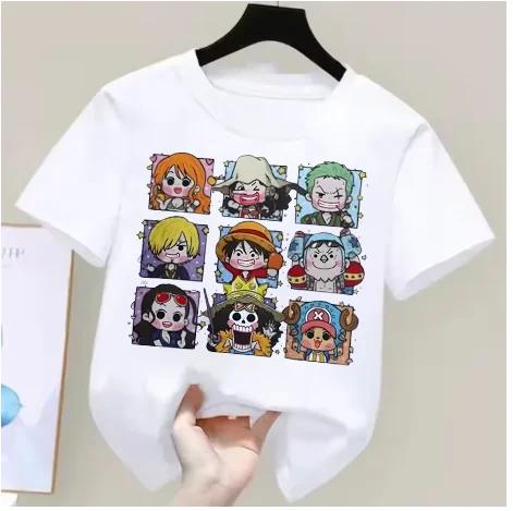 One Piece Boys Girls T Shirt Summer Kids Anime TShirt Luffy Zoro Nami Chopper Cute Clothes Cartoon Tees Birthday Gifts Tops