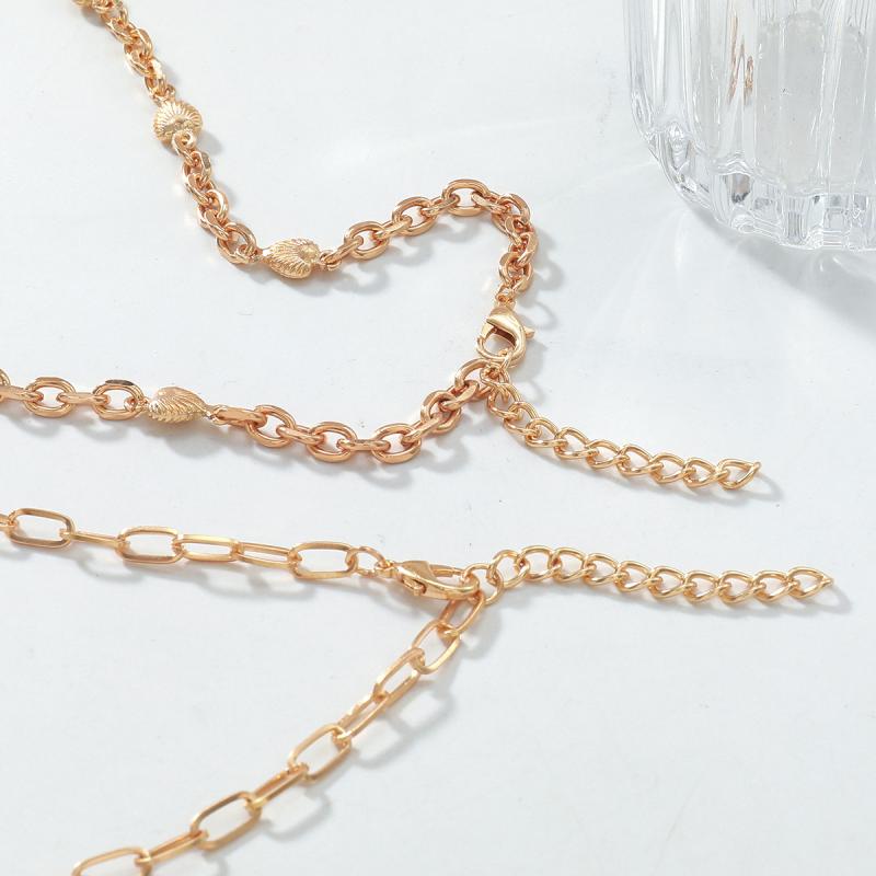 2Pcs/Set Bohemia Heart-Shaped Flower Pendant Multi-Layer Necklace For Women Summer Vacation Style Party Jewelry Neck Accessories