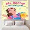 Ms. Rachel Educational Adventures Tapestry for Bedroom Aesthetic Classroom Tapestries Wall Hanging for Living Room Dorm Office,Ideal Creative Gift