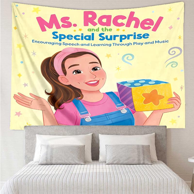 Ms. Rachel Educational Adventures Tapestry for Bedroom Aesthetic Classroom Tapestries Wall Hanging for Living Room Dorm Office,Ideal Creative Gift