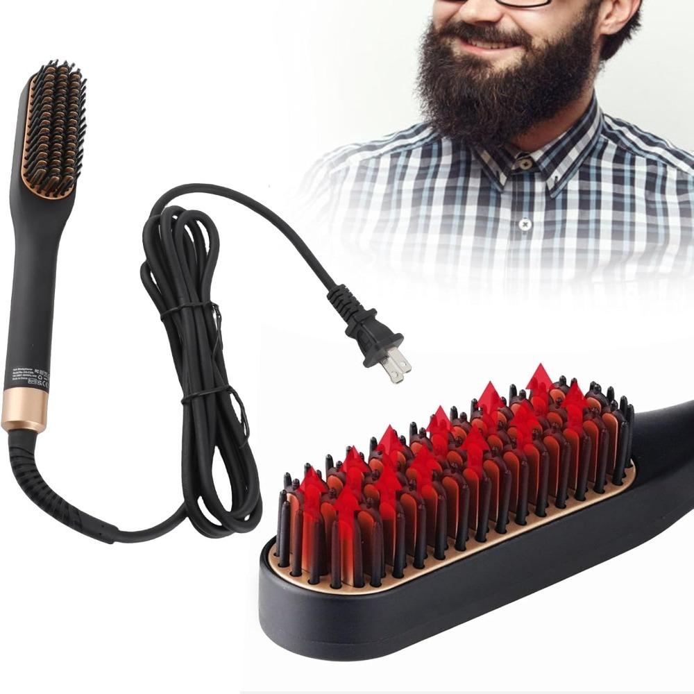 PTC Heating Hair Straightening Brush Tourmaline ceramics Electric Beard Comb  Hair Styling