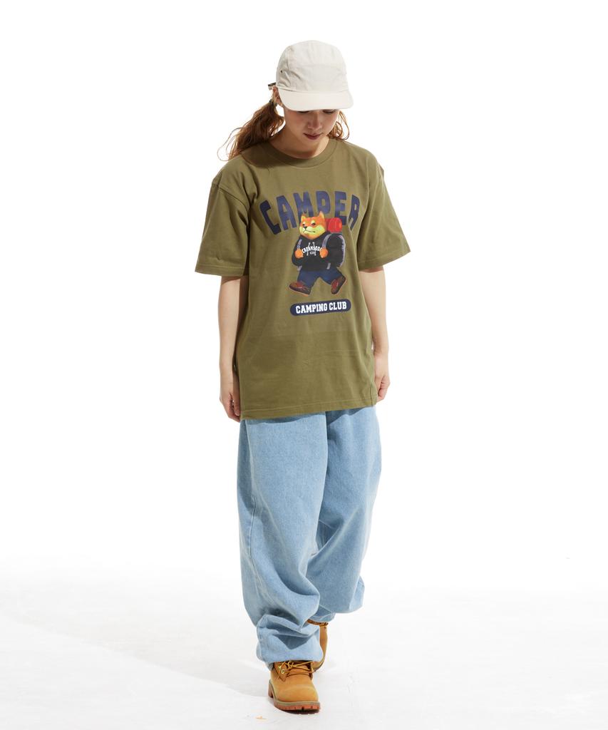 CREAM SODA LAB Camping Club Short Sleeve T-Shirt Olive Navy
