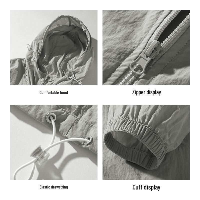 Jeanswest Unisex Ice Silk UPF50+ Lightweight Hooded Sun Protection Jacket