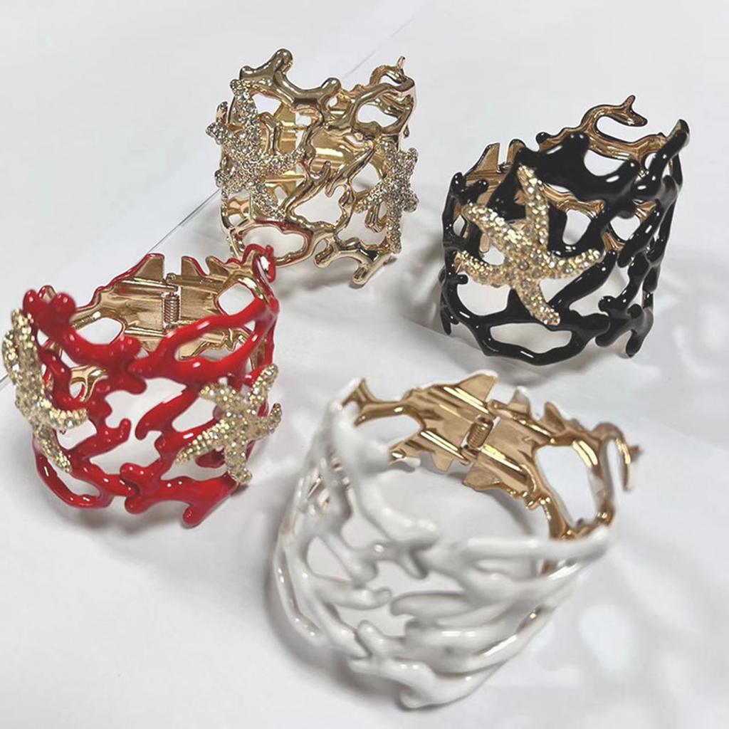 Multipurpose Irregular Coral Spring Bracelet Sturdy Alloy Bangle Adjustable Fashion Jewelry Accessory for Women