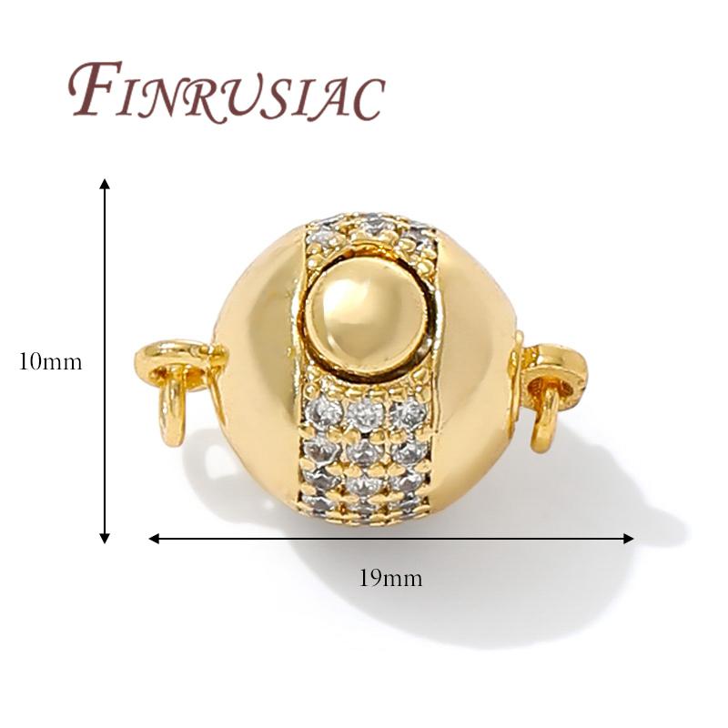 18K Gold Plated Round Ball Clasp For Jewellery,Fasteners For Bracelets,DIY Jewelry Making Supplies,Necklace Clasps Connectors