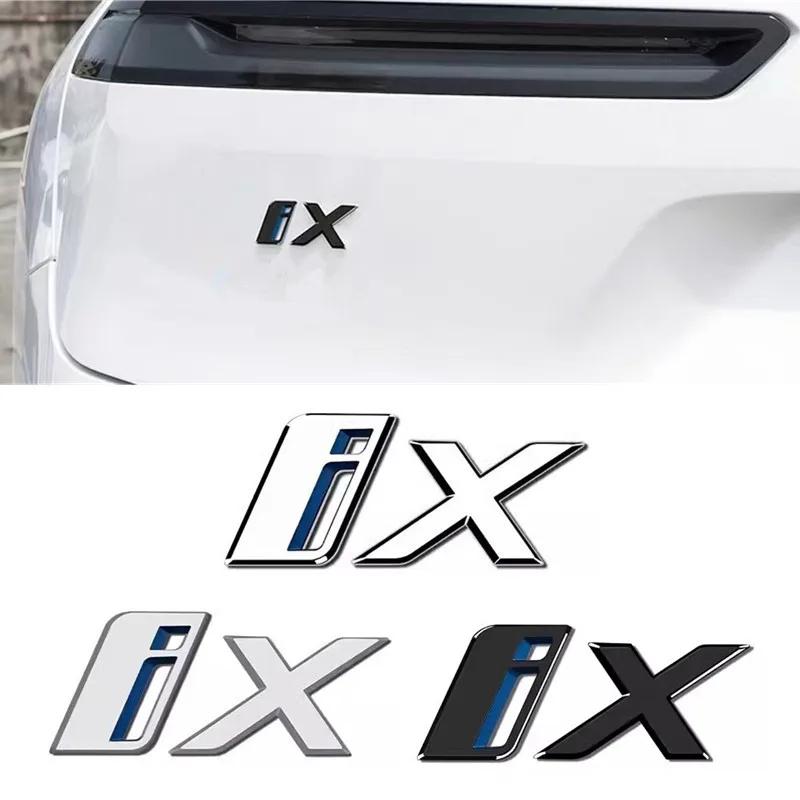 Car Stickers 3D ABS Material Letters Rear Trunk Emblem Tailgate Decals For BMW Ix I20 Black Silver Logo Accessories Az2