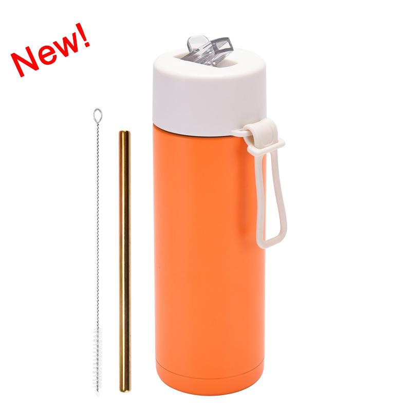 650Ml Sports Kettle Portable Silicone Handle Straw Water Cup Meidakou Stainless Steel Thermos Cup