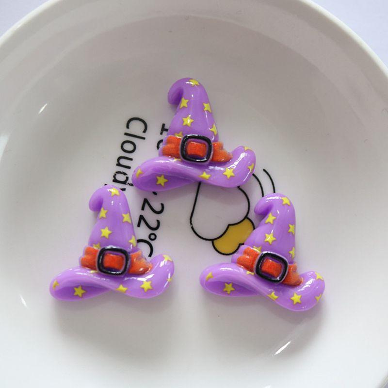 10 Pcs Cute Cartoon Halloween Ghosts, Skeletons, Pumpkins Flat Back Resin DIY Jewelry Hairpin Craft Decoration Accessorie