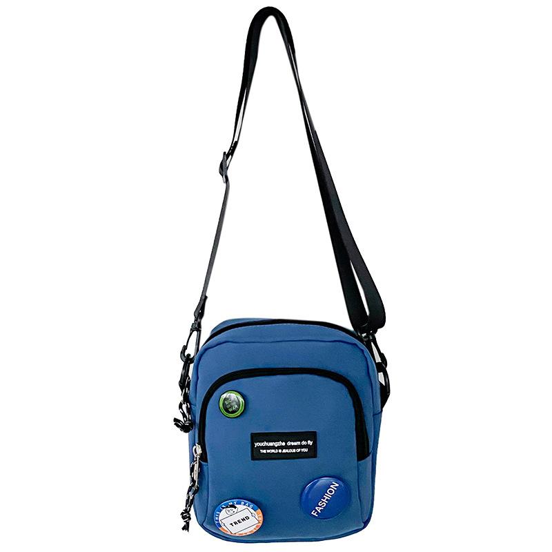 Schoolbag New Casual Oblique Span Bag Women's Shoulder Bag Hong Kong Style Hip Hop Trend Casual Mobile Phone Bag Trendy Brand Men Ins Small Bag