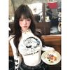 Bow Sleeves Irregular Pure Sweet and Spicy T-shirt Women's Early Autumn New White Long-sleeved Skin-tight Slimming Bottom Top