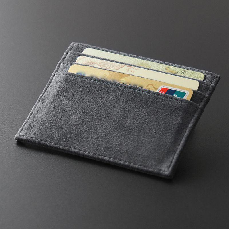Suede Slim Card Holder With Multiple Card Slots Credit Bank Card Small Man Purses Perfect For Daily Commute Business Travel