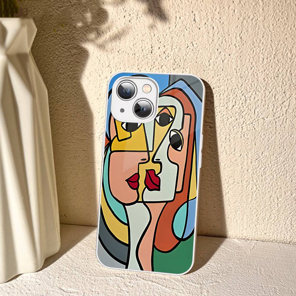 Picasso Abstract Art For IPhone 14 13 12 Mini 11 Pro XS Max X XR 14 Plus Tempered Glass Cover