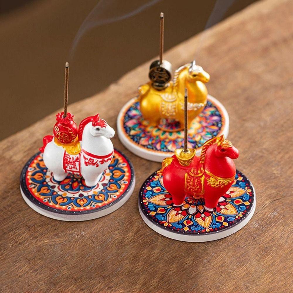 Pony Shape Incense Stick Holder Funny Cense Holder Cartoon Zodiac Pony Incense Burner  Ornament