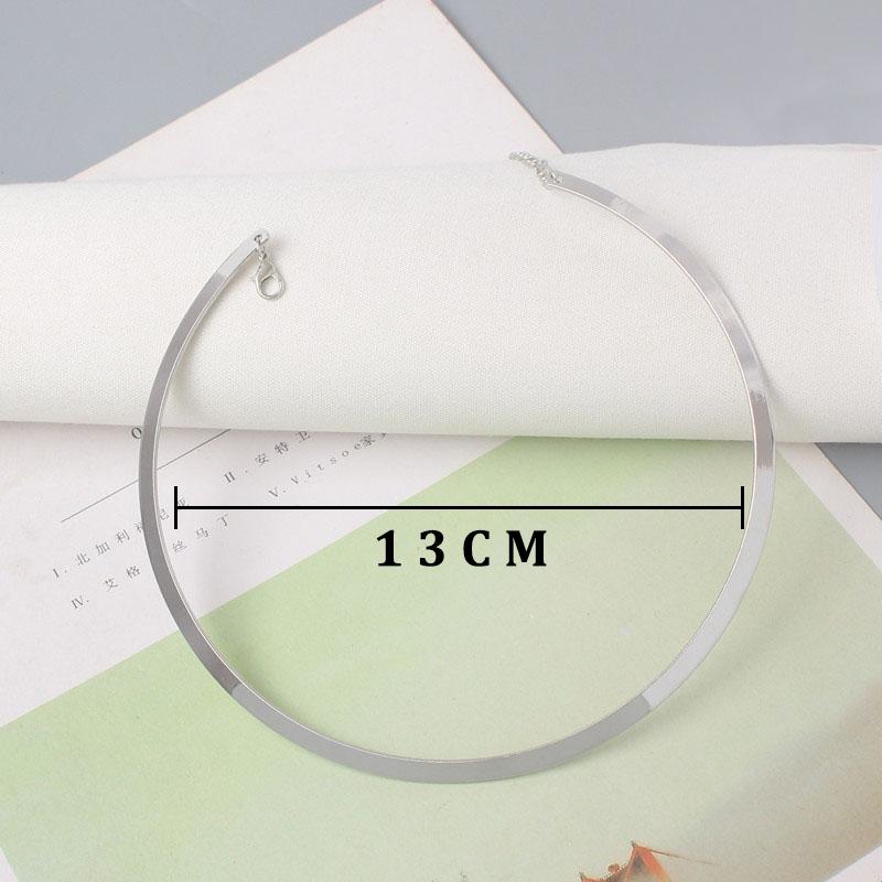 Punk Metal Torques for Women Gothic Golden Silver Color Smooth Chain Collar Fashion Choker Necklace Retro Personality Jewelry