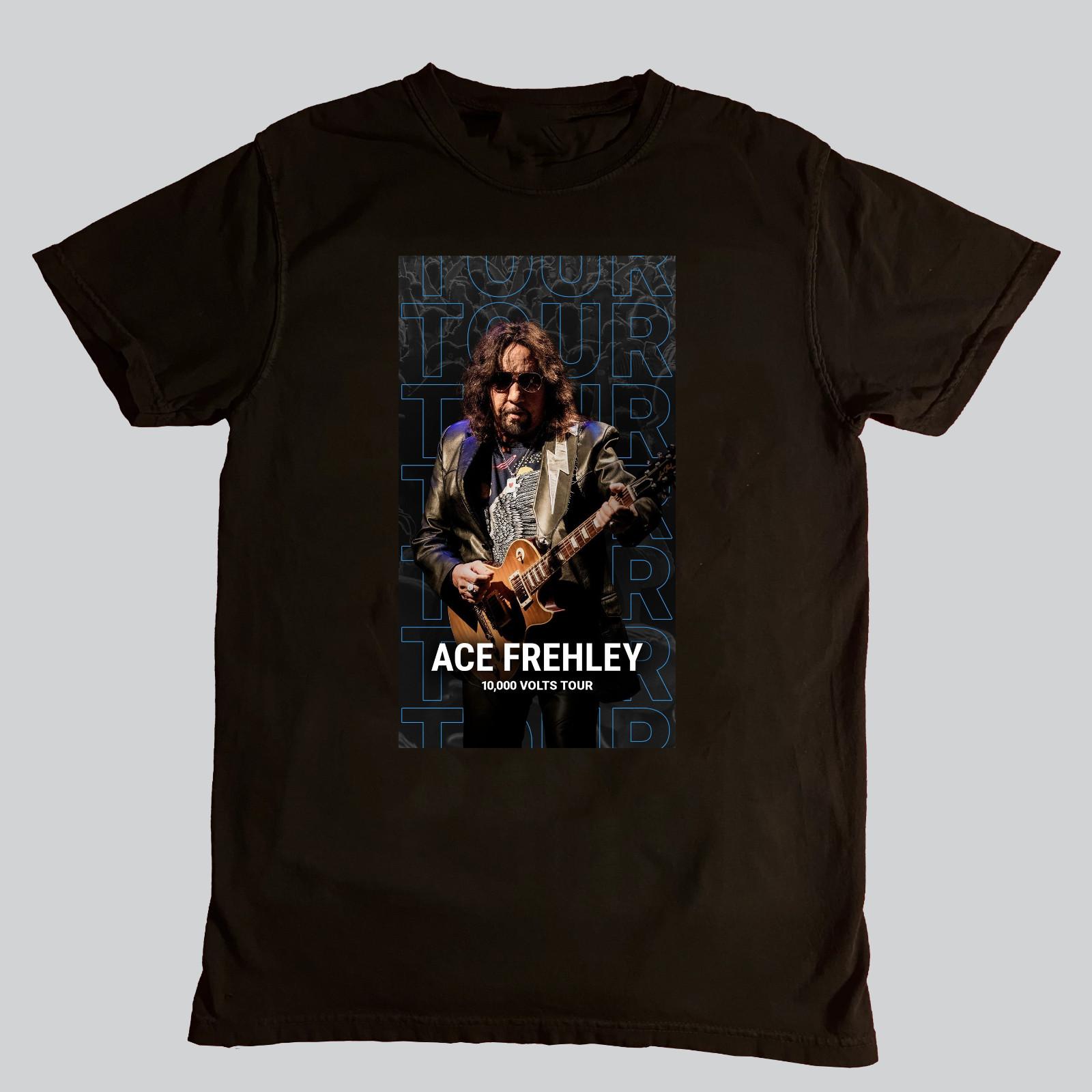 Rare Ace Frehley 10,000 Volts Black Shirt Unisex Concert Reprint TU592 XXL