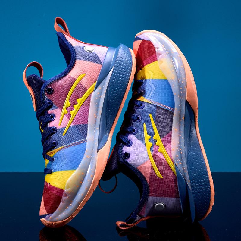 New Basketball Shoes Frenzy Breathable Flying Woven Basketball Shoes Wear-resistant Non-slip Sneakers Actual Combat High-top Middle School Student Bo