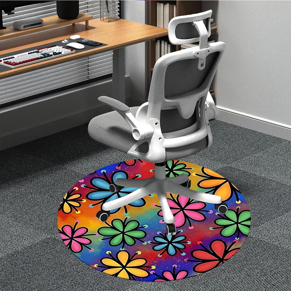

1pc Colorful Flowers Chair Carpet for Office, Soft Flannel Throw Mat, Perfect for Office,Holiday Party Decoration Choice yy251113103 80cm by 80cm