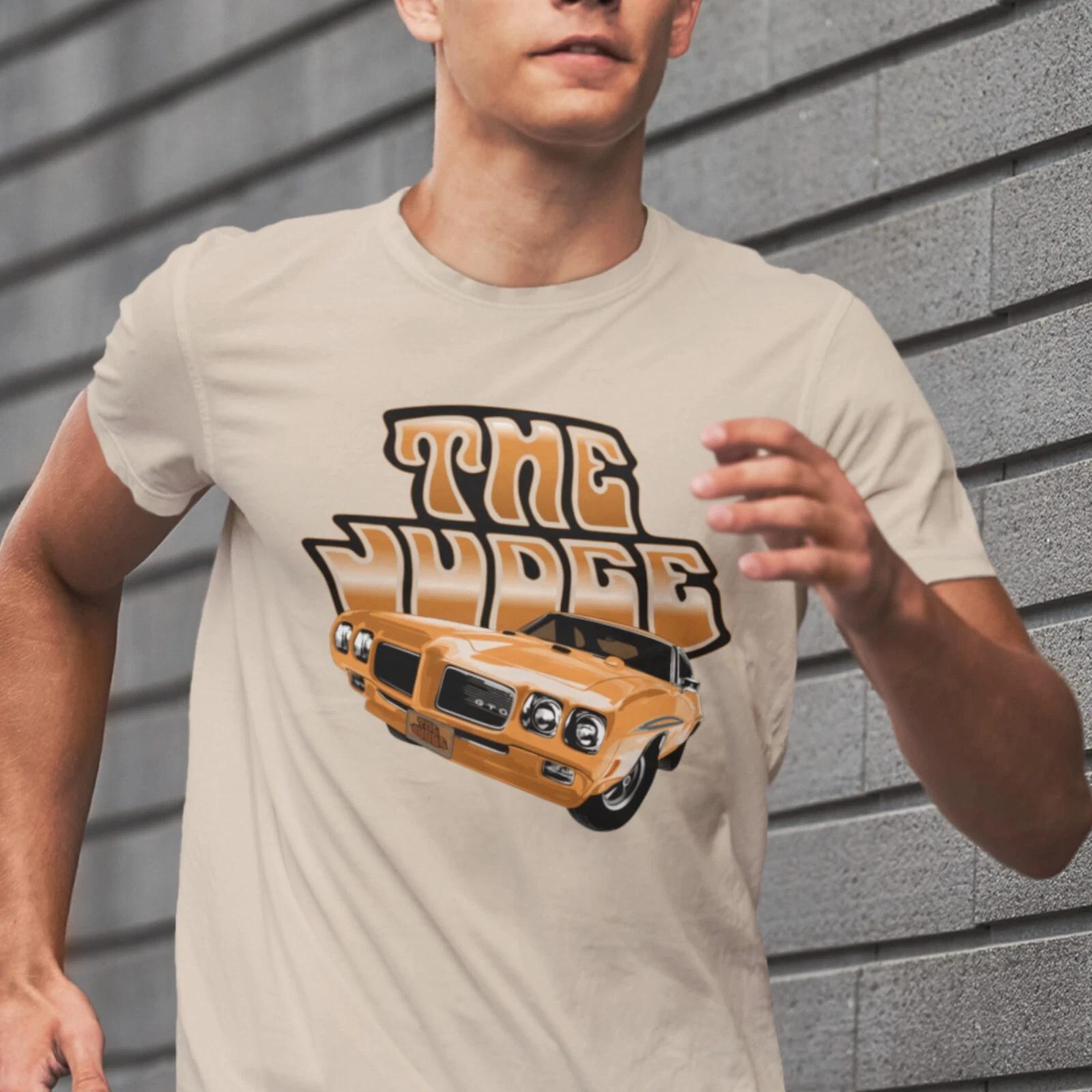 Classic car Unisex T-shirt featuring orange 70 Pontiac GTO Judge muscle car 4XL