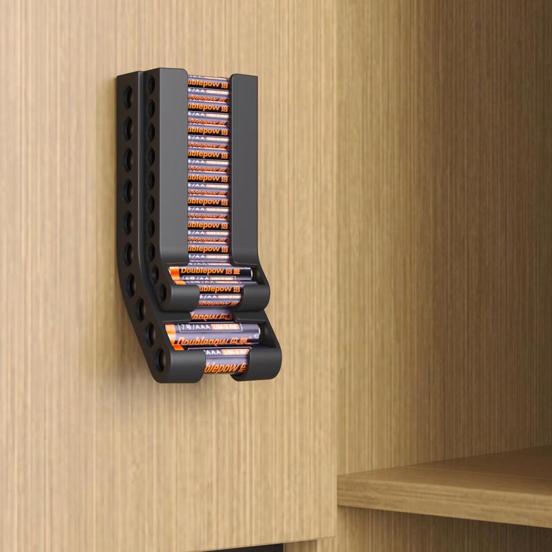 Battery Storage Organizer Wall Mount AA & AAA Combo Battery Dispenser Container Battery Keeper Holder for 10 AAA & 10 AA Battery