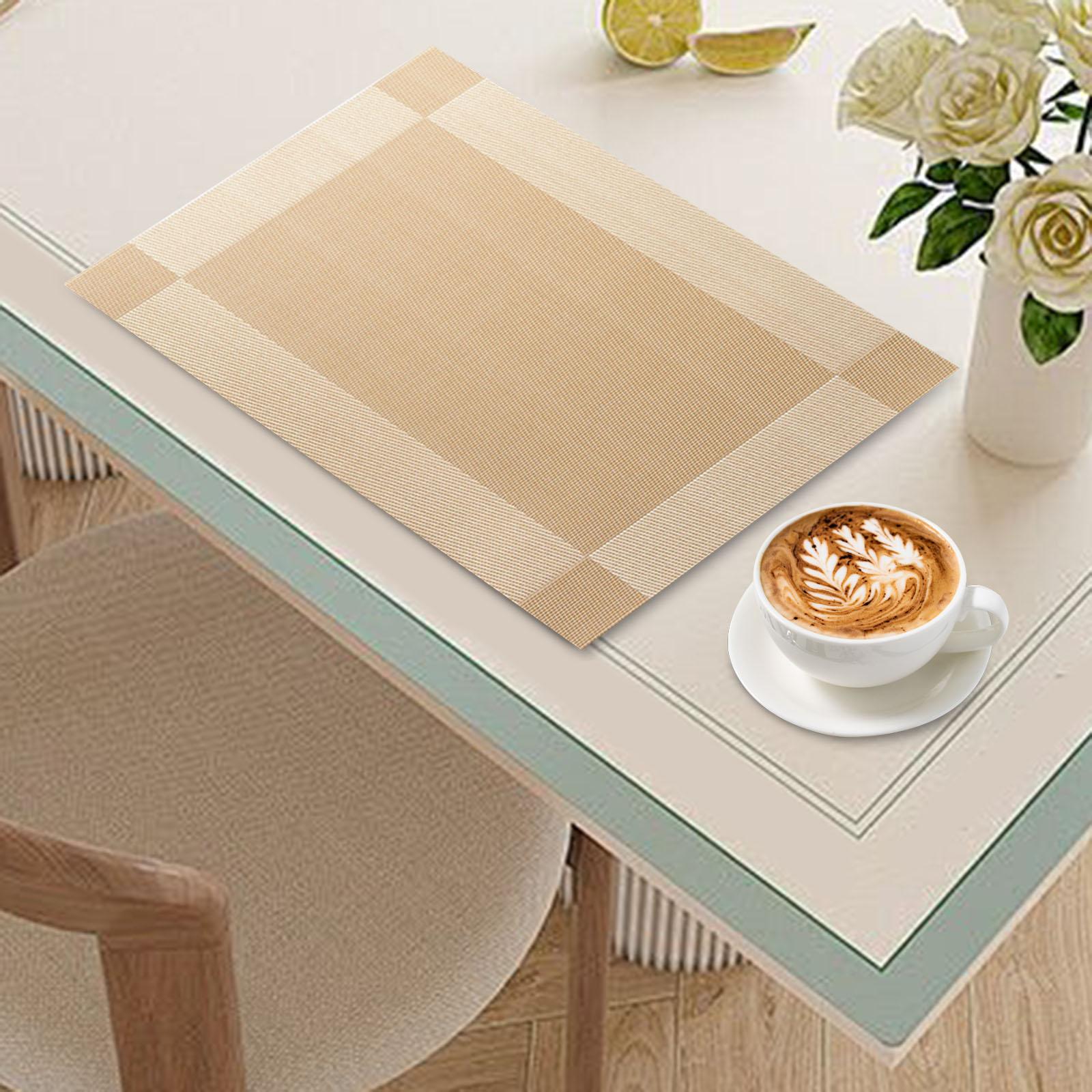 

PVC Placemat Non Slip 30cmx45cm Easy Clean Table Mat Place Mat Elegant for Dining Table Parties Family Kitchen Decoration золотой