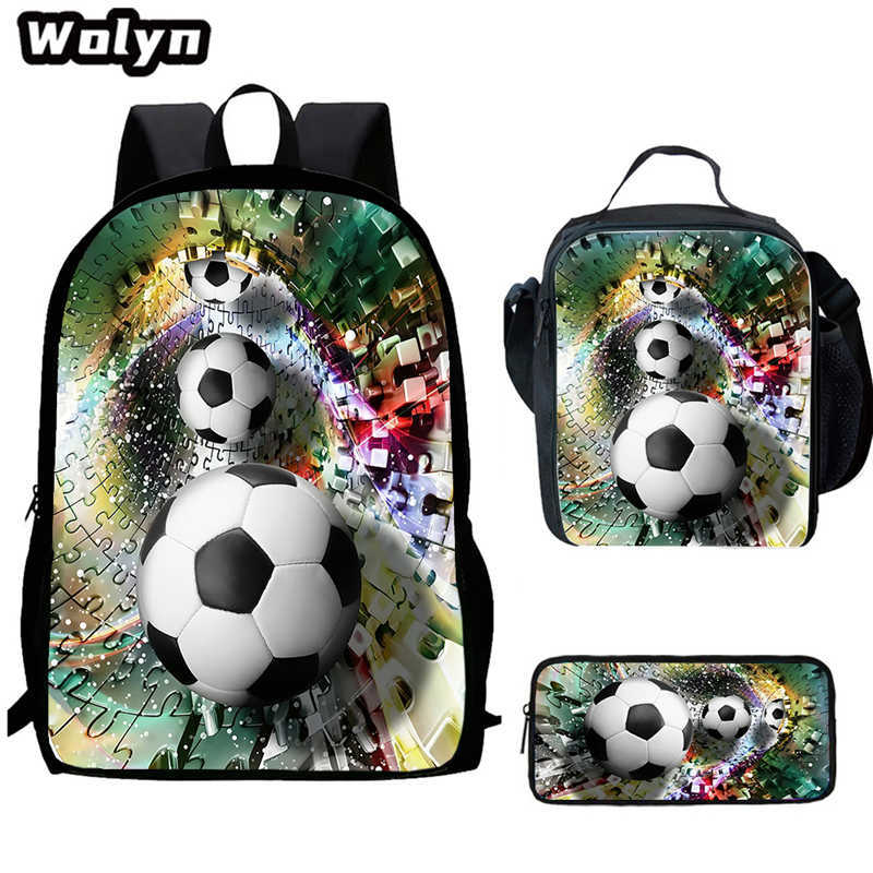 Football School Bag High Definition Waterproof Printing Multi-Functional Load Reduction Ridge Backpack