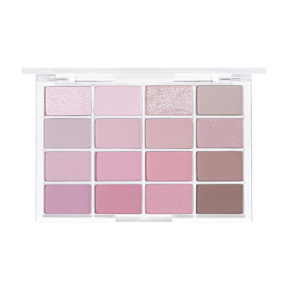 Wakemake Miękka Rozmywająca Paleta Cieni do Powiek 04 Lawendowy 16 Koreański Codzienny Cień do Powiek Naturalny Podwójny, Kolory, Matowy, Brokatowy, Kosmetyki, Paleta, Kolor,