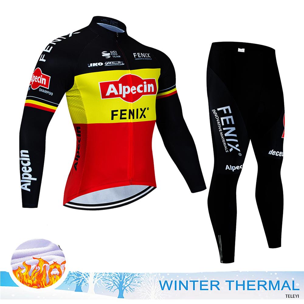 2025 Men's Cycling Outfit Set  Man Mountain Bike Jersey Clothes Winter Thermal Fleece Clothing Sportswear Bicycle Tricuta Bib