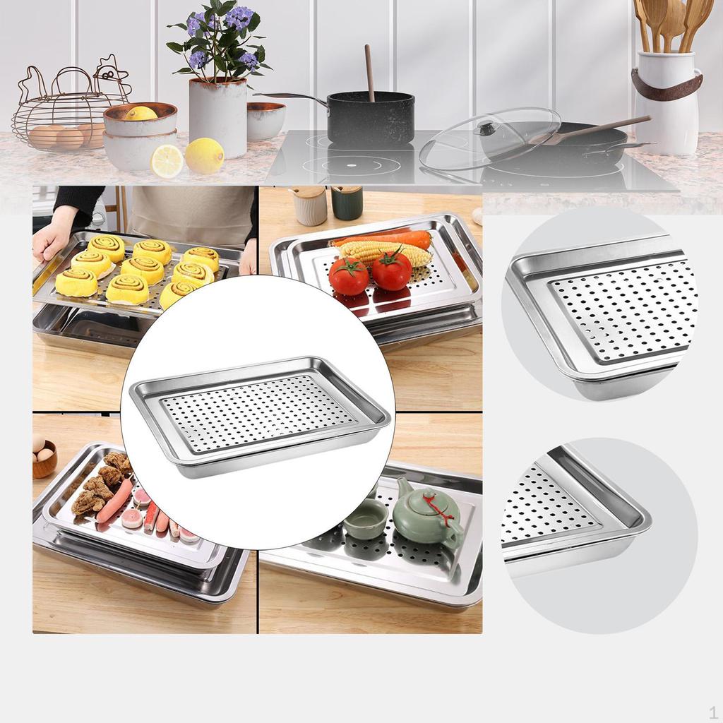 Hollow Tea Tray Food Storage Multifunctional Organizer for Home Kitchen